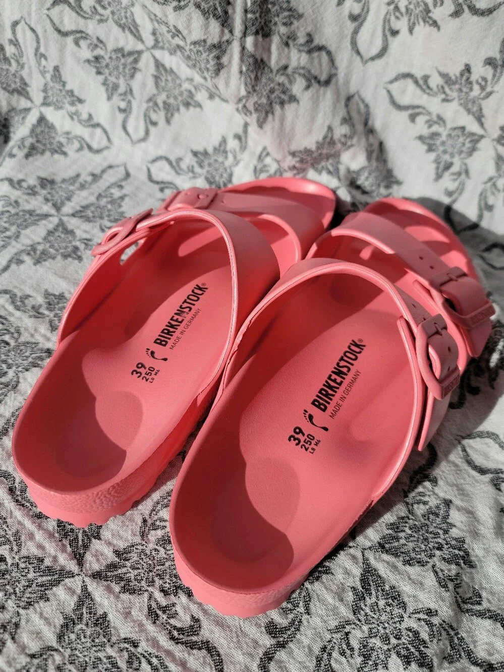 Birkenstock Women's Pink EVA Two-Strap Slide Sandals (size 39)